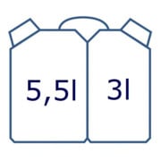 Bidon double p. carburant contenu 5,5 + 3 l L. 316 x l. 145 x H. 312 mm rouge-5