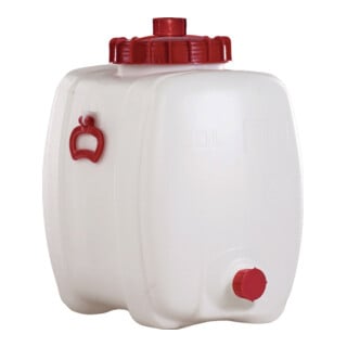 Bidon ovale 60 l polyéthylène blanc 2 poignées de transport D. ouv. de remplissa