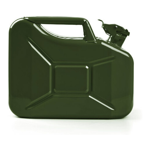 Bidon p. carburant contenu 10 l L. 345 x l. 165 x H. 275 mm vert olive
