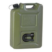 Bidon p. carburant contenu 20 l L. 350 x l. 165 x H. 495 mm vert olive