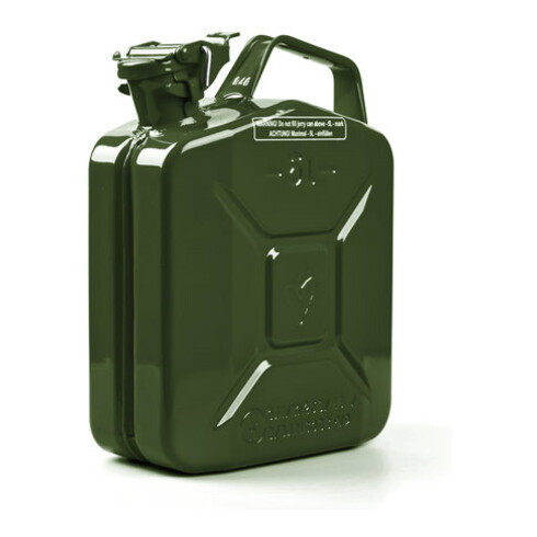 Bidon p. carburant contenu 5 l L. 230 x l. 120 x H. 310 mm vert olive