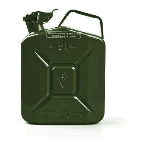 Bidon p. carburant contenu 5 l L. 230 x l. 120 x H. 310 mm vert olive