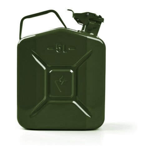 Bidon p. carburant contenu 5 l L. 230 x l. 120 x H. 310 mm vert olive