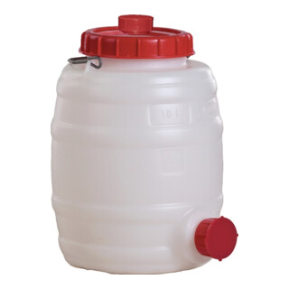 Bidon rond 10 l PE blanc 1 anse de transport D. ouv. de remplissage 120 mm GRAF