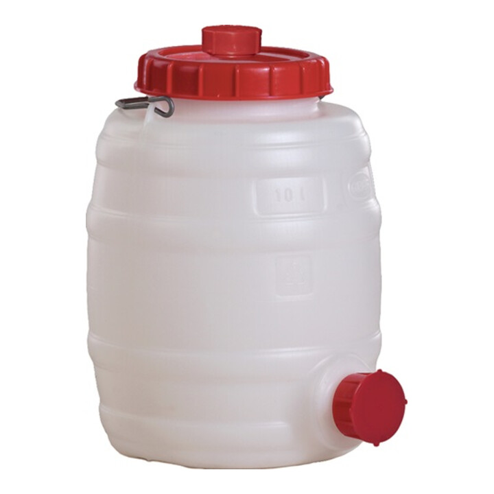 Bidon rond 10 l PE blanc 1 anse de transport D. ouv. de remplissage 120 mm GRAF