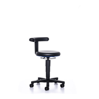 Bimos Allround Hocker mit Rollen Skintec schwarz Sitzhöhe 450-650 mm blau