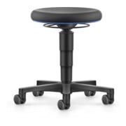 Bimos Allround Hocker mit Rollen Skintec schwarz Sitzhöhe 450-650 mm blau-1