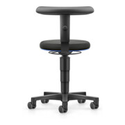 bimos Allround Hocker mit Rollen, Stoff schwarz, Sitzhöhe 450-650 mm, Flex-Stütze-3