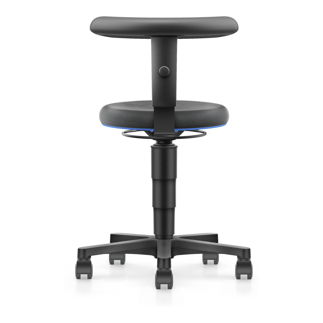 bimos Allround Hocker mit Rollen, Supertec schwarz, Sitzh.450-650 mm, Flex-Stütze