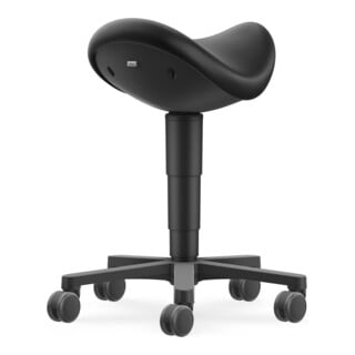 Bimos Allround Sattelhocker mit Rollen Kunstleder schwarz Sitzhöhe 540-800 mm