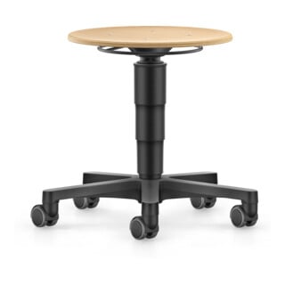 bimos Allround tabouret avec roulettes, bois, hauteur d'assise 450-650 mm