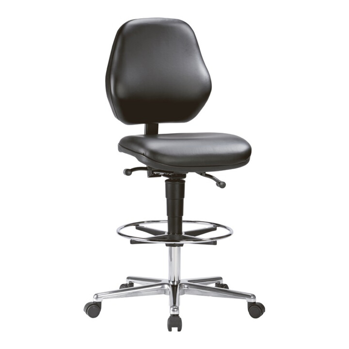 bimos Arbeitsdrehstuhl Basic mit Rollen und Fußring Kunstleder H.650-910mm