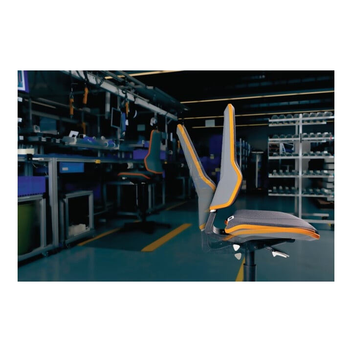 bimos Arbeitsdrehstuhl Neon m.Rollen orange Sitz-H450-620mm Permanentkontakt