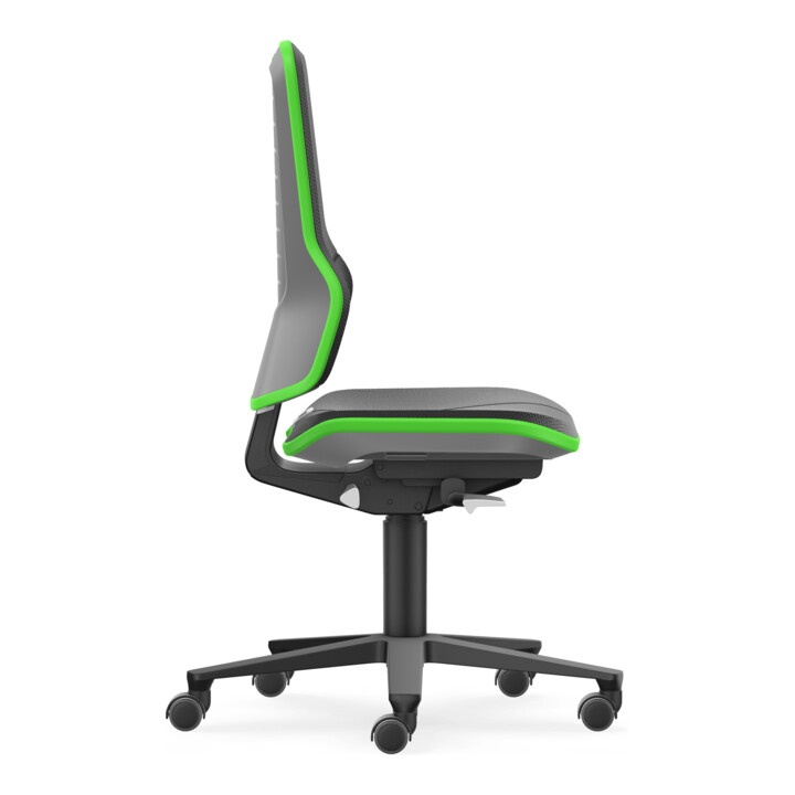 Bimos Arbeitsdrehstuhl Neon mit Rollen Skintec Flexband grün 450-620 mm Synchrontechnik