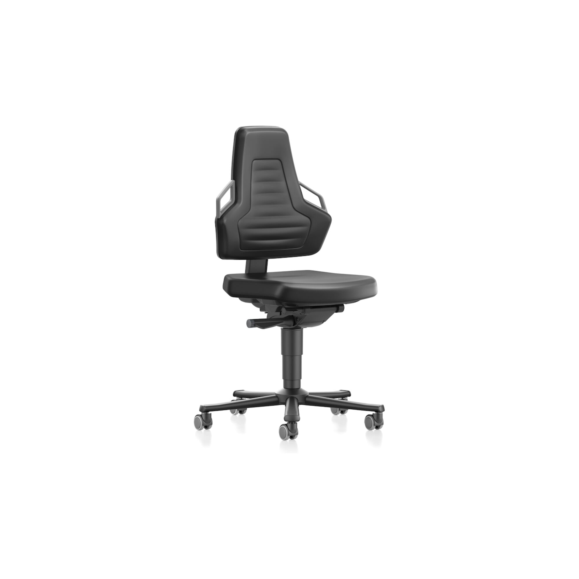bimos Arbeitsdrehstuhl Nexxit Rollen Kunstlederpolster schwarz 450-600mm ; Interstuhl