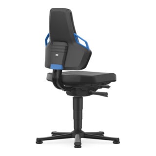 Bimos Arbeitsdrehstuhl Nexxit Skintec blau Sitzhöhe 450-600mm Gleiter