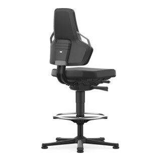 bimos Arbeitsdrehstuhl Nexxit Skintec Fußring Sitzhöhe 570-820 mm grau