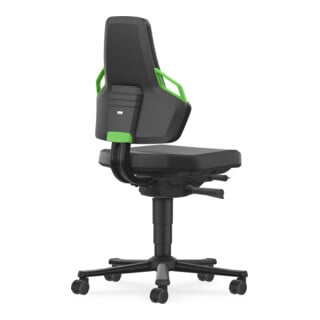 Bimos Arbeitsdrehstuhl Nexxit Skintec Rollen Griff grün Sitzhöhe 450-600 mm