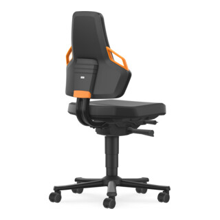 Bimos Arbeitsdrehstuhl Nexxit Skintec Rollen orange Sitzhöhe 450-600mm