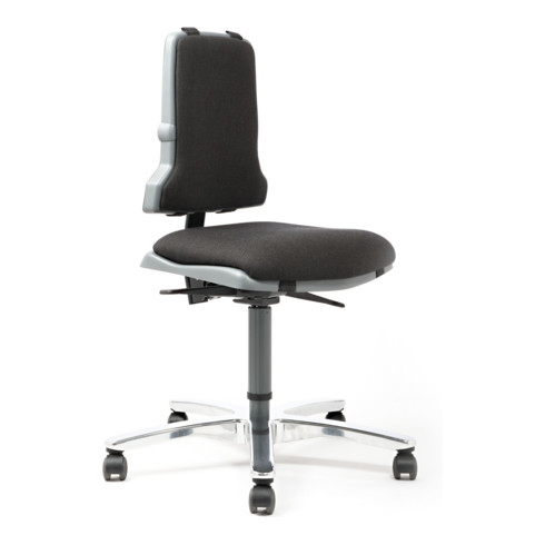 bimos Arbeitsdrehstuhl Sintec 160 mit Stoff schwarz Sitzhöhe 450-600 mit Gleiter und Rollen