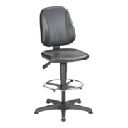 bimos Arbeitsdrehstuhl Unitec mit Gleiter und Fußring und Kunstleder schwarz Sitzhöhe 580-850 mm