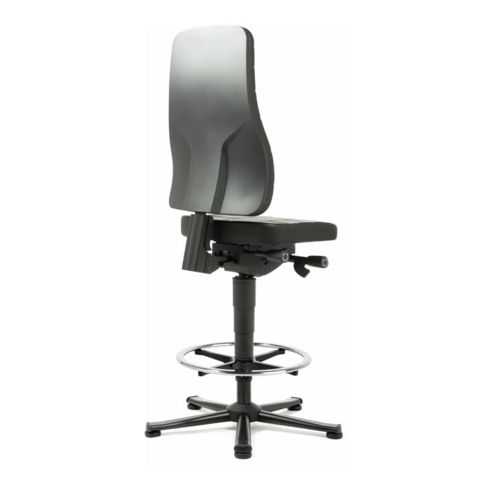 bimos Arbeitsstuhl All-In-One Highline mit Gleiter und Fußring und Kunstleder schwarz 570-830 mm