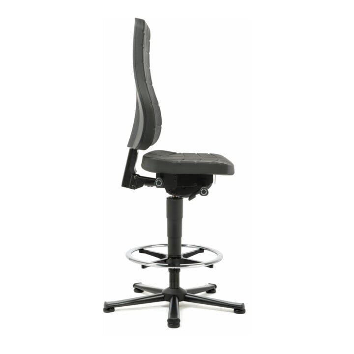 bimos Arbeitsstuhl All-In-One Highline mit Gleiter und Fußring und PU-Schaum schwarz 570-830 mm