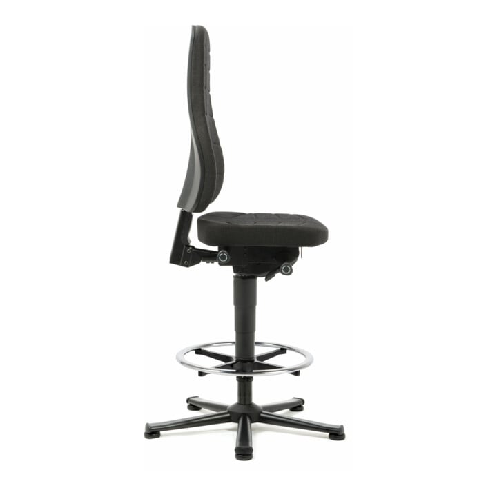 bimos Arbeitsstuhl All-In-One Highline mit Gleiter und Fußring und Stoffpolster schwarz 570-830 mm