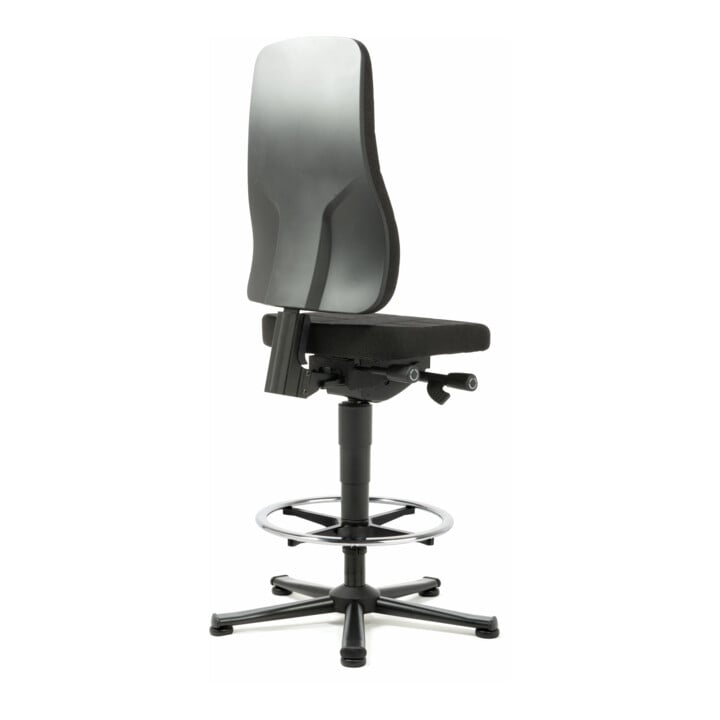 bimos Arbeitsstuhl All-In-One Highline mit Gleiter und Fußring und Stoffpolster schwarz 570-830 mm