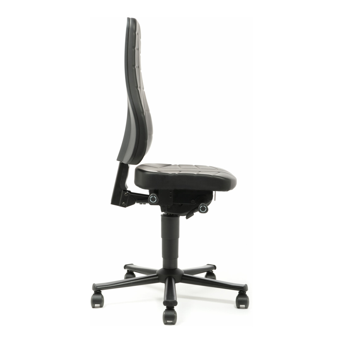 bimos Arbeitsstuhl All-In-One Highline mit Rollen und Kunstleder schwarz Sitzhöhe 450-600 mm