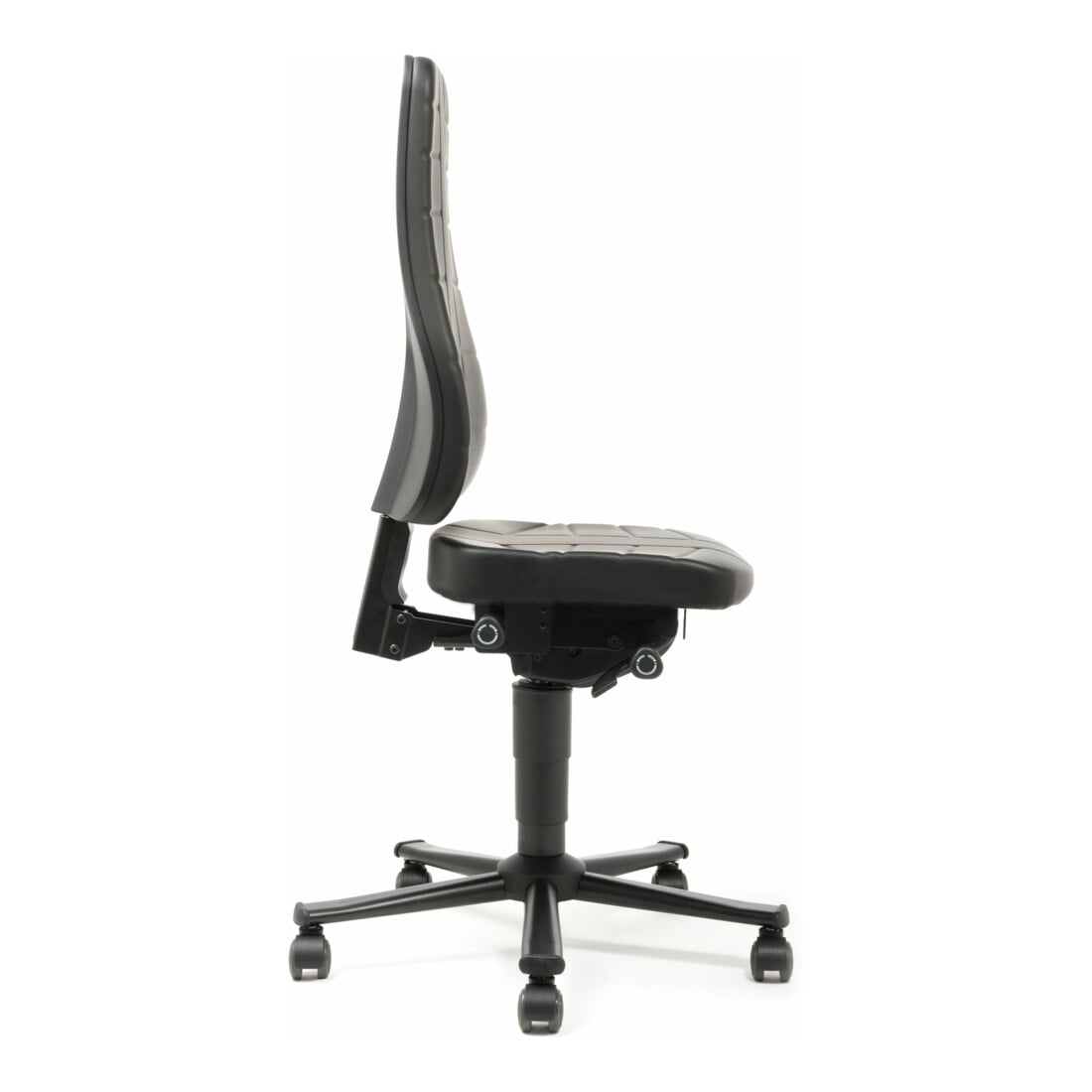 bimos Arbeitsstuhl All-In-One Highline mit Rollen und Kunstleder schwarz Sitzhöhe 450-600 mm