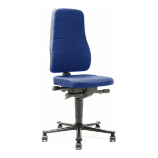 bimos Arbeitsstuhl All-In-One Highline mit Rollen und Stoffpolster blau Sitzhöhe 450-600 mm