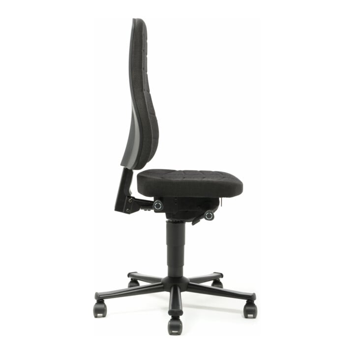 bimos Arbeitsstuhl All-In-One Highline mit Rollen und Stoffpolster schwarz Sitzhöhe 450-600 mm