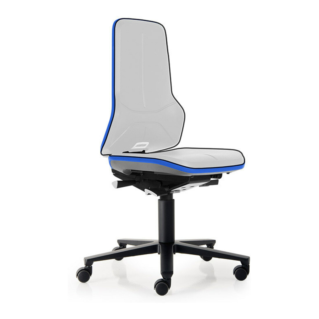bimos Arbeitsstuhl ESD Neon 2, blau Sitzhöhe 450-620 mm mit Rollen, ohne Polster