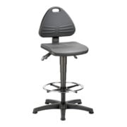 bimos Arbeitsstuhl Isitec mit Gleiter und Fußring und PU-Schaum schwarz Sitzhöhe 580-850 mm