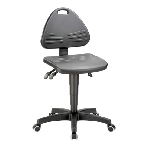bimos Arbeitsstuhl Isitec mit Rollen und PU-Schaum schwarz Sitzhöhe 430-600 mm