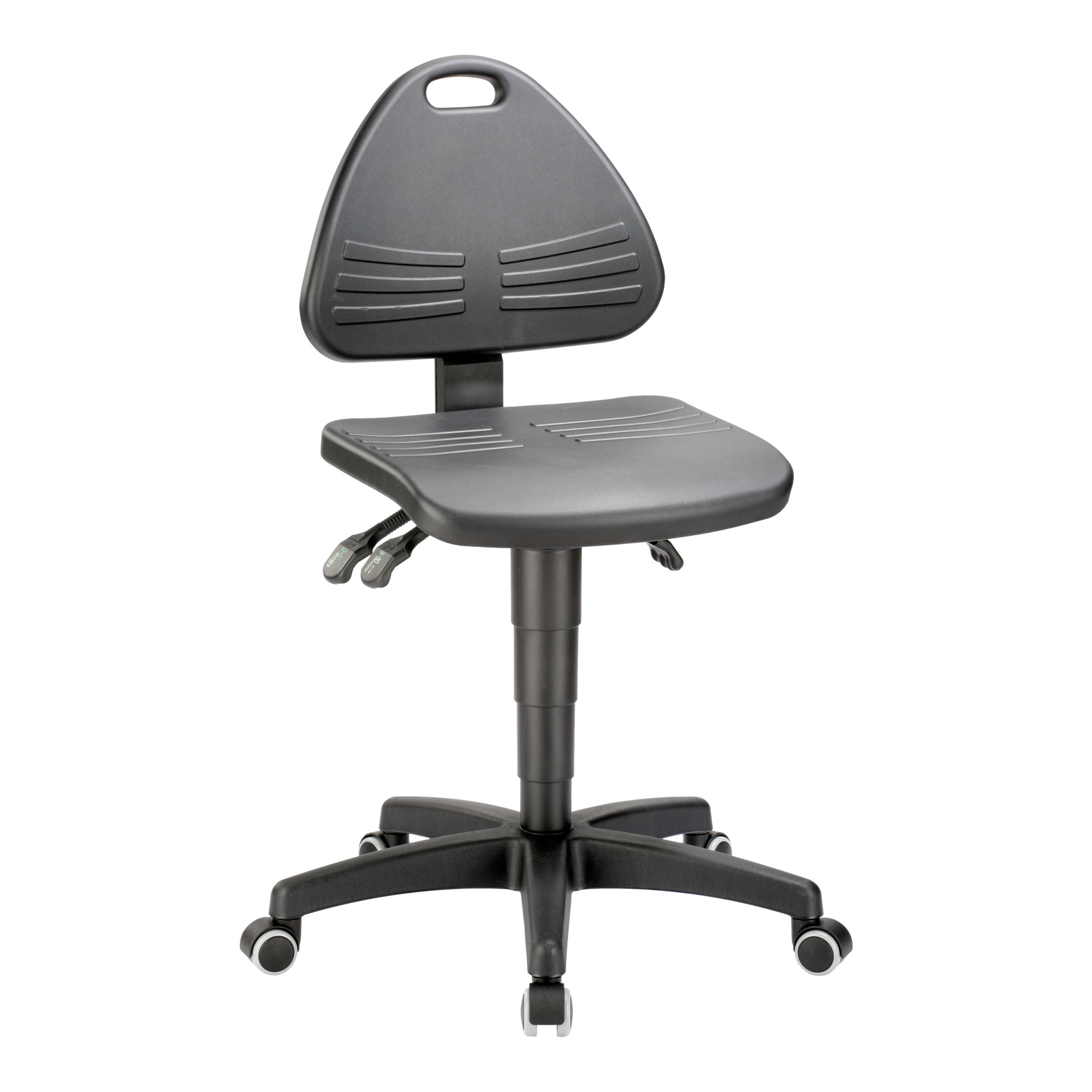 bimos Arbeitsstuhl Isitec mit Rollen und PU-Schaum schwarz Sitzhöhe 430-600 mm