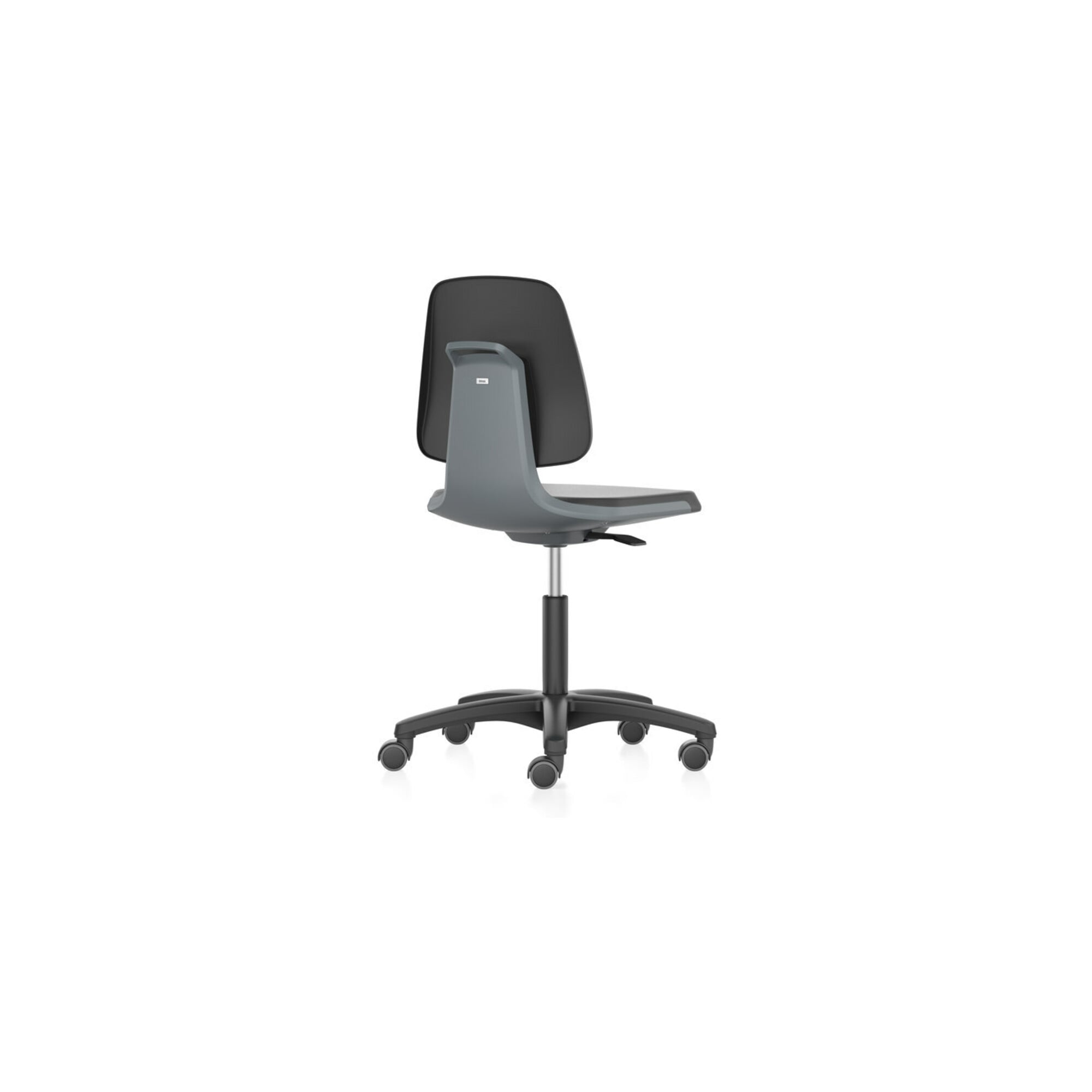 bimos Arbeitsstuhl Labsit 2, K-Leder anthrazit Sitzhöhe 450-650 mm mit Rollen