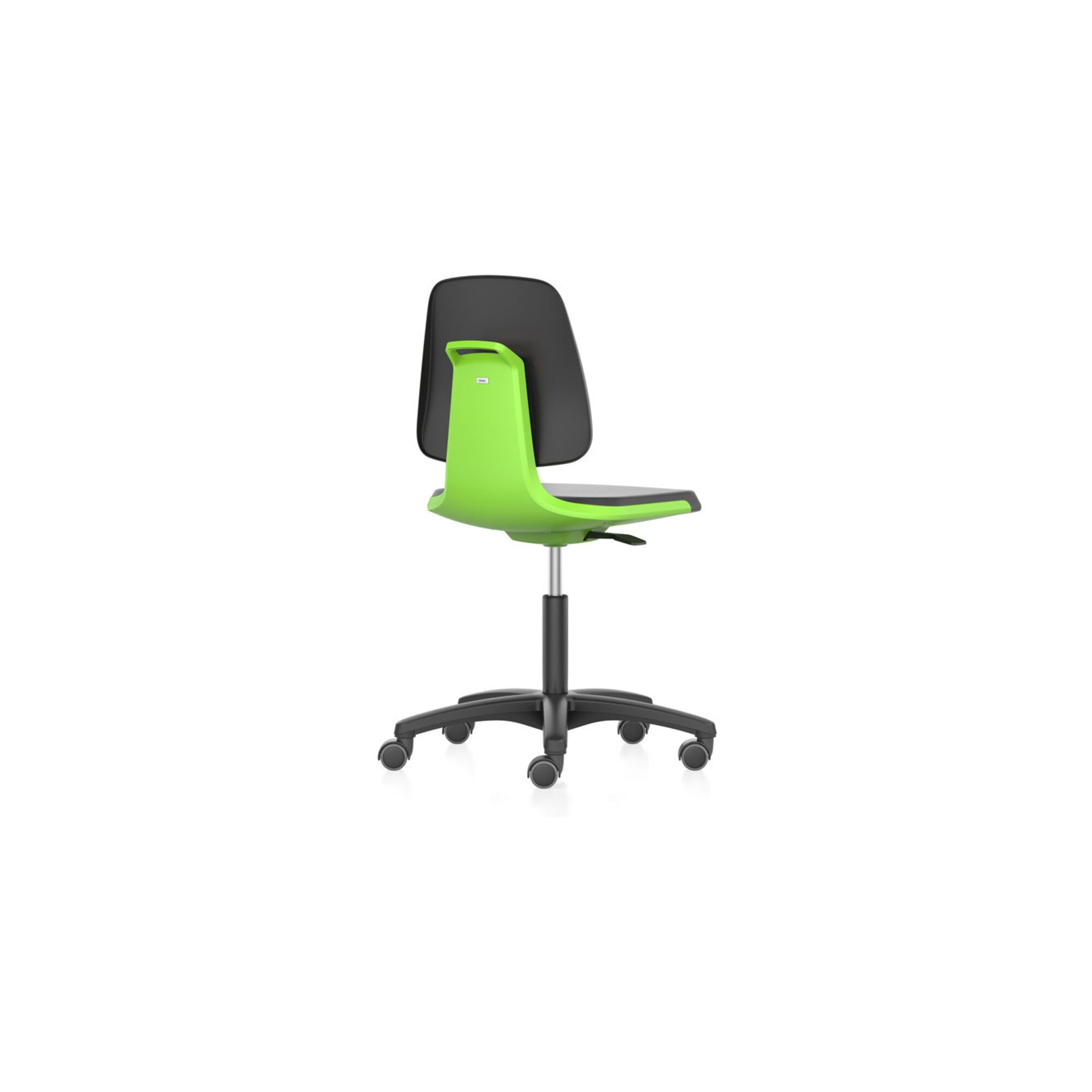 bimos Arbeitsstuhl Labsit 2, K-Leder grün Sitzhöhe 450-650 mm mit Rollen