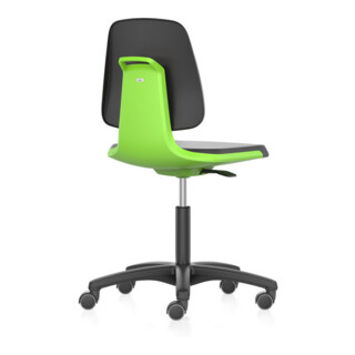 bimos Arbeitsstuhl Labsit 2, PU grün Sitzhöhe 450-650 mm mit Rollen
