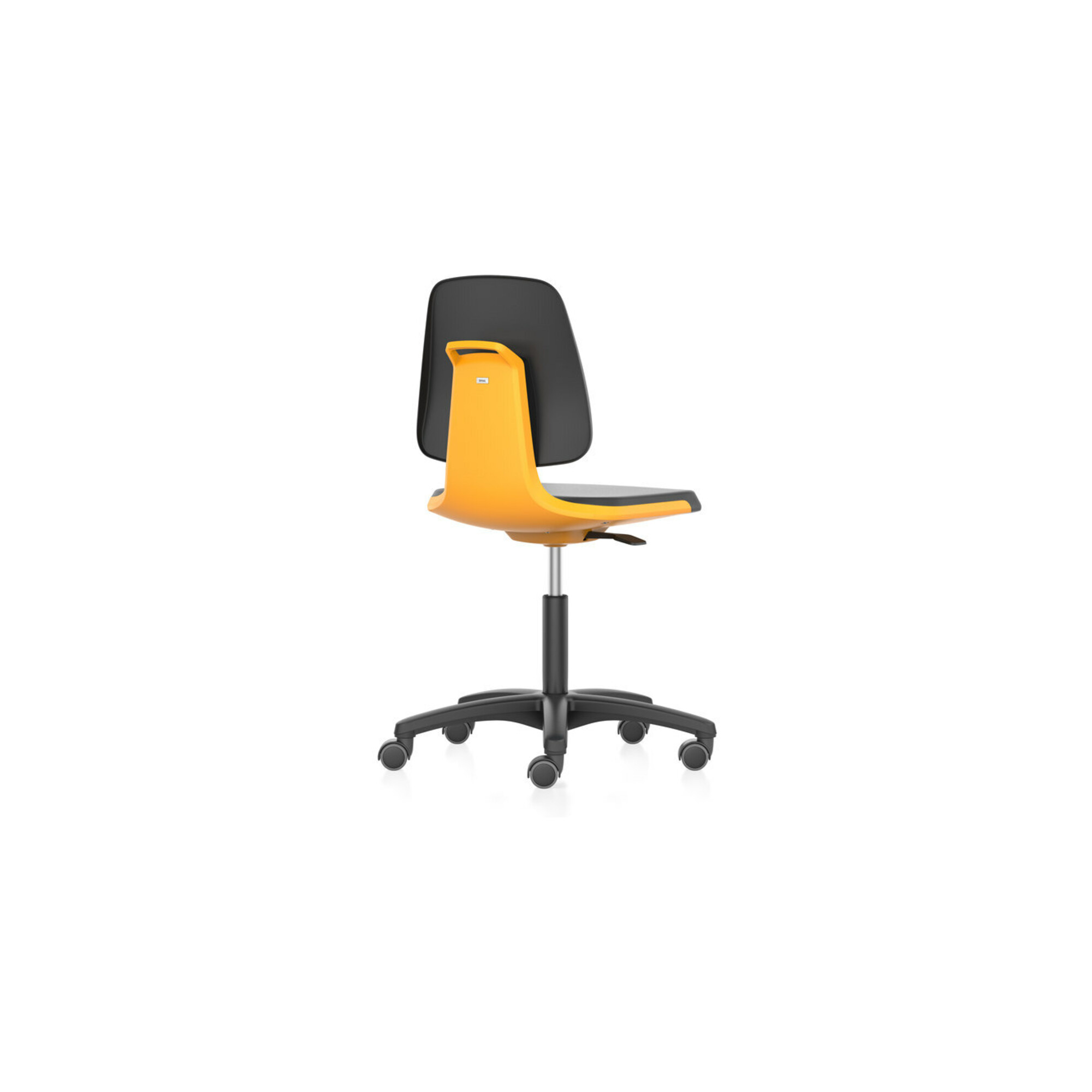 bimos Arbeitsstuhl Labsit 2, PU orange Sitzhöhe 450-650 mm mit Rollen