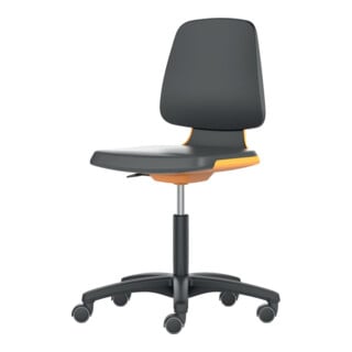 Bimos Arbeitsstuhl Labsit 2 Skintec orange Sitzhöhe 450-650 mm mit Rollen