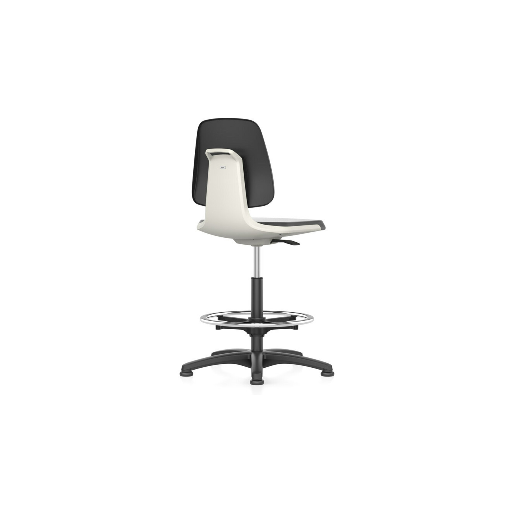 bimos Arbeitsstuhl Labsit 3, K-Leder weiß Sitzhöhe 520-770 mm