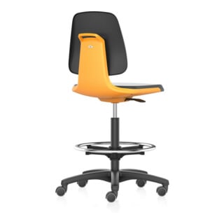 bimos Arbeitsstuhl Labsit 4, K-Leder orange Sitzhöhe 560-810 mm