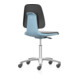bimos Arbeitsstuhl Labsit mit Rollen, Sitz-H.450-650 mm, Kunstleder, Sitzschale blau-1