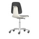 bimos Arbeitsstuhl Labsit mit Rollen, Sitz-H.450-650 mm, Kunstleder, Sitzschale weiß-1