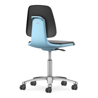 bimos Arbeitsstuhl Labsit mit Rollen Sitz-H.450-650 mm Skintec blau