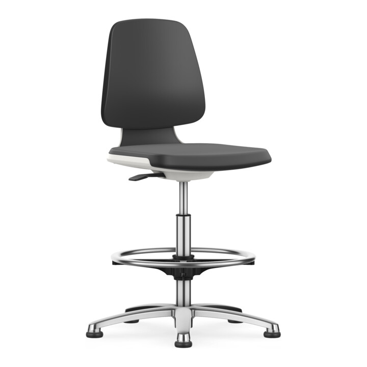 bimos Arbeitsstuhl Labsit mit Rollen Sitz-H.450-650 mm Skintec blau