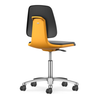 Bimos Arbeitsstuhl Labsit mit Rollen Sitz-H.450-650mm Skintec orange