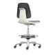 bimos Arbeitsstuhl Labsit mit Rollen, Sitz-H.560-810 mm, Kunstleder, Sitzschale weiß-1